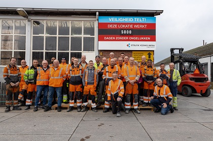 Team Oosterhout werkt 5000 dagen ongevalvrij
