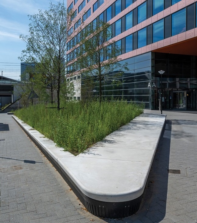 Zitelement met waterbuffering.