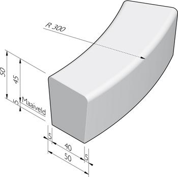 Solid tweezijdig bocht