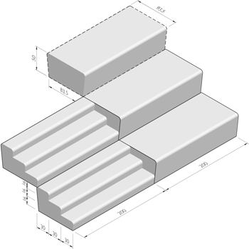 Solid tribune trap- en zitelement