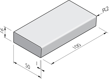 Traptreden 50x16 afgerond
