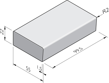 Traptreden 55x22 afgerond