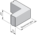 Opsluitband hoekstukken 15x25
