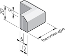Rijwielpad hoekstukken 6/12x20