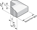 Geleideband hoekstukken 7/20x20