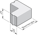Opsluitband hoekstukken 20x25