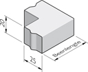 Rabatband hoekstukken 25x20