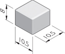 Halve betonstraatstenen 10,5x10,5