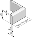 Geveltuinband hoekstuk 5/8x25