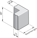 Bloembak hoekstukken 15x40
