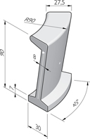 Zandbakbochtelementen 90x30