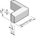 Rijwielpad hoekstukken 3/12x20