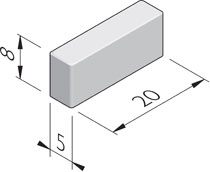 Betonstraatstenen 5 cm breed
