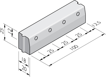 Traptrede 40x20 vellingkant