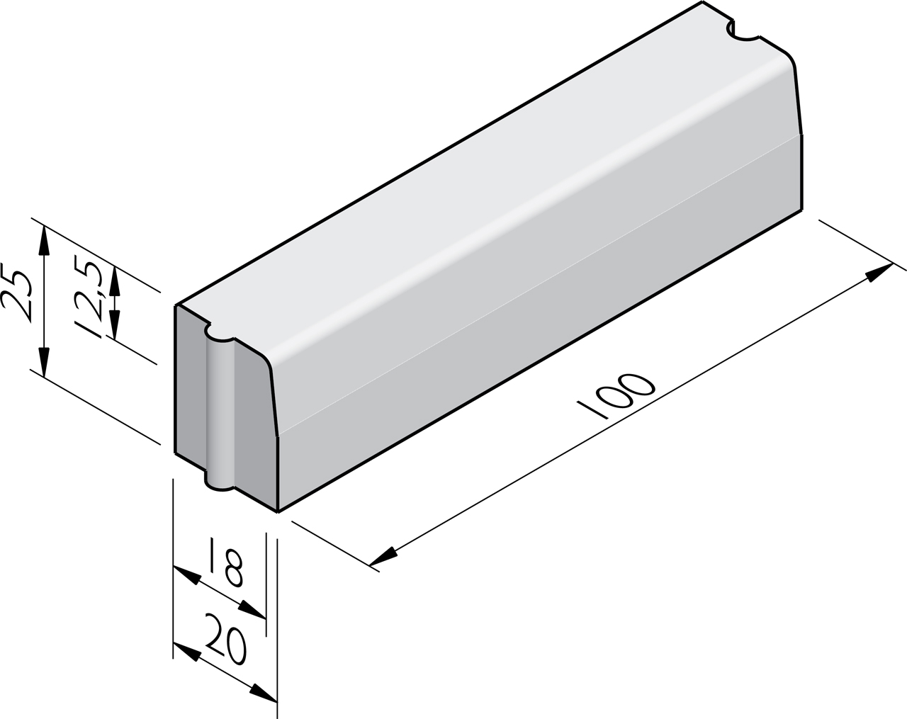 Trottoirbanden 18/20x25 hd